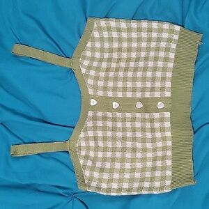 Knit gingham tank top